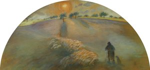 Pastýř a ovce; Berger et Moutons, 1890 od Camille Jacob Pissarro