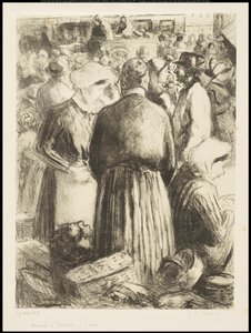 Trh v Pontoise, kolem roku 1895 od Camille Jacob Pissarro