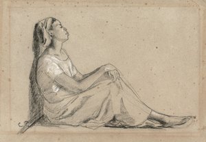 Mladá černoška sedící, 1855-7 od Camille Jacob Pissarro