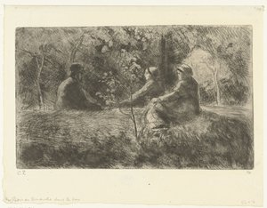 Zondagse rez v het bos Nedělní odpočinek v lese od Camille Jacob Pissarro