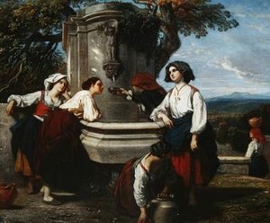 Ossaloise ženy u fontány, kolem roku 1845
