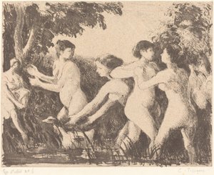 Baigneuses luttant (Bathers Wrestling) od Camille Pissarro