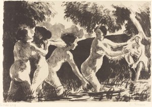 Bathers Wrestling Baigneuses luttants, c. 1896. od Camille Pissarro