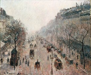 Boulevard Montmartre za mlhavého slunečného rána, 1897 od Camille Jacob Pissarro