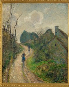 Chemin montant a Osny - stoupající cesta v Osnech (olej na plátně) od Camille Pissarro