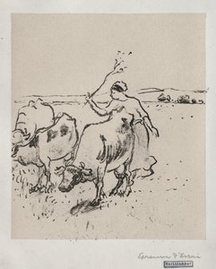 pastevec krav od Camille Pissarro