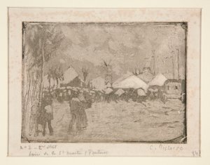 Svatomartinský jarmark, ? Pontoise (Saint-Martin Fair, v Pontoise) od Camille Pissarro