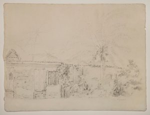 Domy a palmy od Camille Pissarro