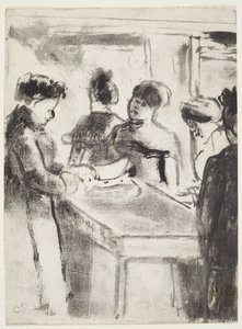 La Charcuterie (Vepřový řezník) 1895 (monotyp s ručním vybarvováním hlubotiskovým inkoustem) od Camille Jacob Pissarro