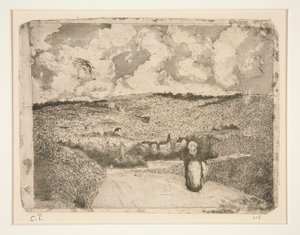 La Femme sur la route (Žena na cestě) od Camille Pissarro