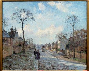 Cesta do Louveciennes Obraz Camille Pissarro (1830-1903) 1872 Ne. 0,6x0,73 m Paříž, muzeum Orsay od Camille Jacob Pissarro