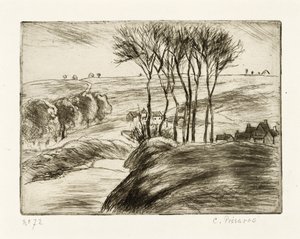 Krajina u Osného od Camille Jacob Pissarro