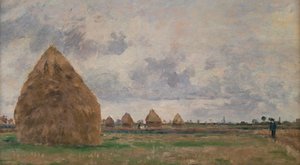 Krajina s kupkami sena od Camille Pissarro