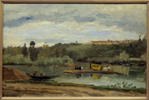 Trajekt ve Varenne Saint Hilaire (Saint-Hilaire) Obraz Camille Pissarro (1830-1903) 1864 Rozměr 0,27 x 0,41 m Paříž, musee d