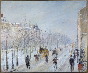 Pařížský bulvár se sněhem od Camille Pissarro