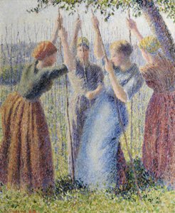 Rolnice sázející rampouchy od Camille Pissarro