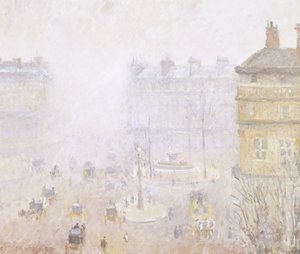 Place du Theatre Francais: Efekt mlhy od Camille Jacob Pissarro