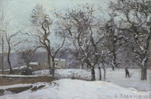 Sníh v Louveciennes od Camille Pissarro