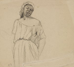 Studie negresu, c1860 od Camille Pissarro