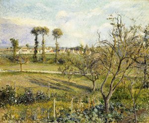 Západ slunce ve Valhermeil, poblíž Pontoise; Západ slunce ve Valhermeil, poblíž Pontoise, 1880 od Camille Jacob Pissarro