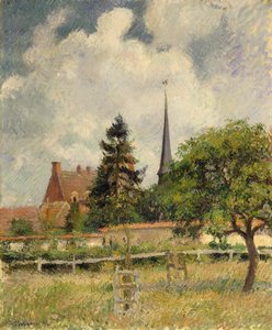 Kostel v Eragny od Camille Jacob Pissarro