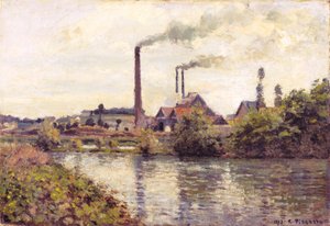 Továrna v Pontoise od Camille Pissarro