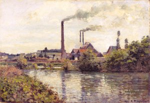 Továrna v Pontoise, 1873 od Camille Jacob Pissarro