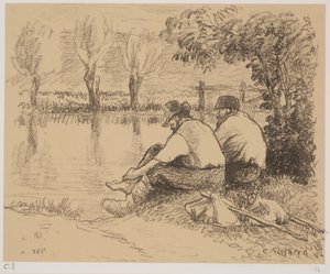 The Tramps, cca 1894 (litho) od Camille Jacob Pissarro