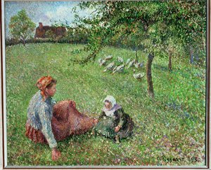 Pastva hus (olej na plátně) od Camille Pissarro