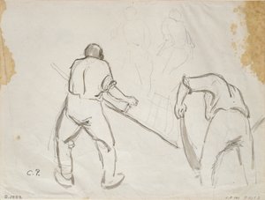 Tři studie mužského harvestoru, c1870 od Camille Pissarro