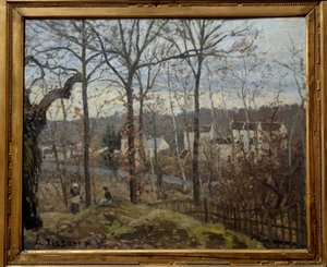 Zimní krajina v Louveciennes. Obraz Camille Pissarro (1830-1903) od Camille Jacob Pissarro