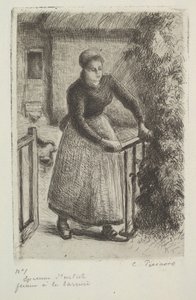 Žena u brány, 1889. od Camille Jacob Pissarro