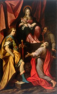 Madona s dítětem a svatými Vitalem a Jeronýmem, dílo Camilla Procacciniho, konzervované v Galleria Estense v Modeně
