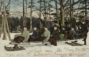 Sáňkování, High Park, Toronto, Kanada (barevné foto) od Canadian Photographer
