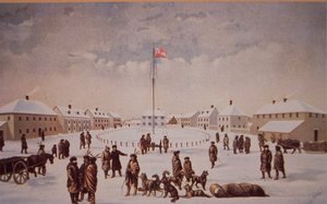 Rielova vzpoura v Kanadě, pevnost Garry dobytá Rielem v roce 1869, konec 19. století (olej na plátně)