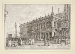 Knihkupectví. V., ze série Vedute (Views) od Canaletto (Giovanni Antonio Canal)