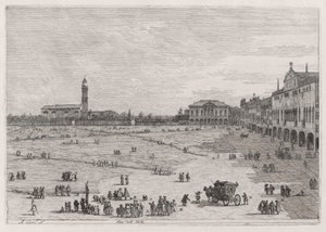 Pr? della Valle (Prato della Vale), ze série Vedute (Views) od Canaletto (Giovanni Antonio Canal)