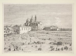 S. Giustina v Pr? della Valle, ze série Vedute (Views) od Canaletto (Giovanni Antonio Canal)