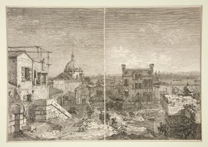 Dům s nápisem [a] Dům s perstylem, ze série Vedute (Pohledy) od Canaletto (Giovanni Antonio Canal)