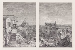 Dům s nápisem, ze série Vedute (Pohledy) od Canaletto (Giovanni Antonio Canal)