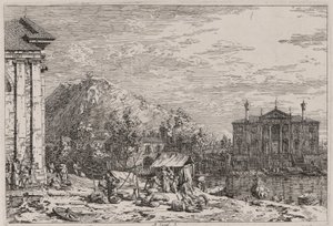 Trh v Dolo, ze série Vedute (Views) od Canaletto (Giovanni Antonio Canal)
