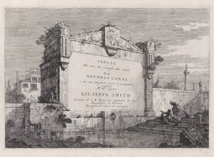 Titulní štítek, ze série Vedute (Views) od Canaletto (Giovanni Antonio Canal)