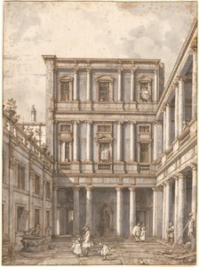 Benátské nádvoří, v Procuratie Nuove, c. 1760. od Canaletto