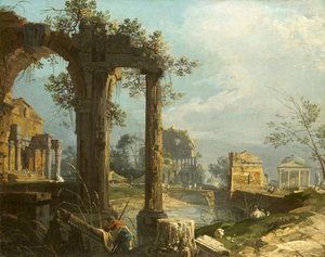 Canaletto - Capriccio Pohled na zříceniny 1742-44 od Canaletto