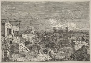 Imaginární pohled na Benátky od Canaletto