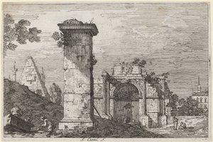 Krajina se zničenými památkami od Canaletto