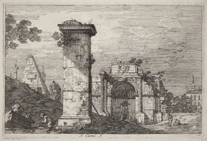 Krajina se zříceninami památek od Canaletto