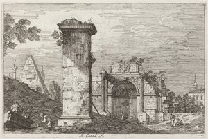 Krajina se zničenými památkami [vpravo], c. 17351746. od Canaletto