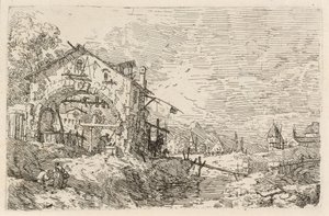 Krajina se ženou u studny, c. 1740. od Canaletto