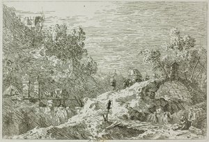 Horská krajina s pěti mosty, z Vedute od Canaletto